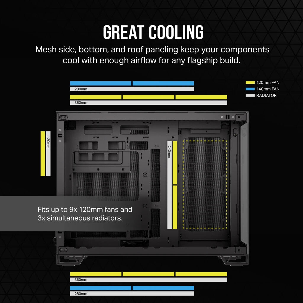 Corsair 2500X - MicroATX Mini Tower Case in Black