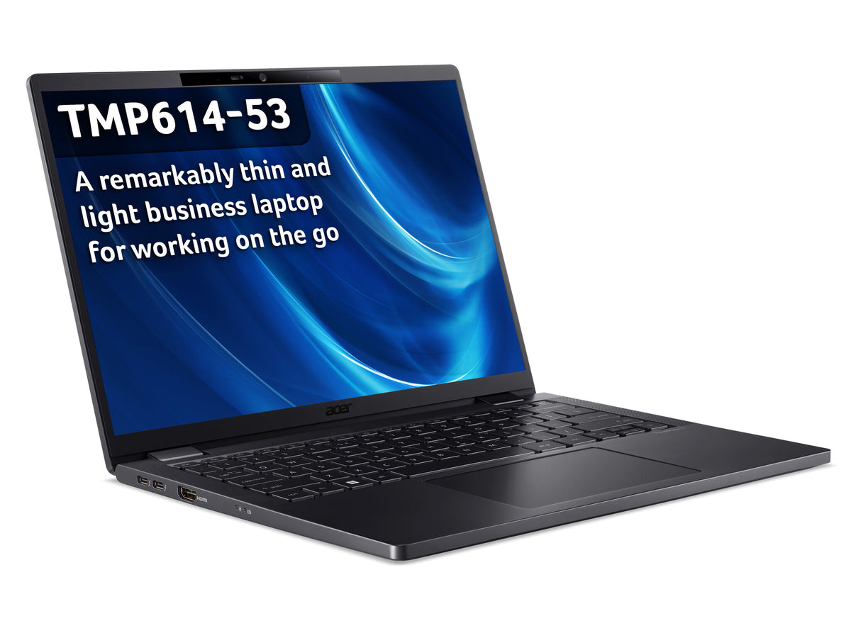 Acer TravelMate P6 TMP614-53 Laptop - 35.6 cm (14") - Intel® Core™ i7-1355U - 16 GB LPDDR5-SDRAM - 512 GB SSD - Wi-Fi 6E - Windows 11 Pro - Black