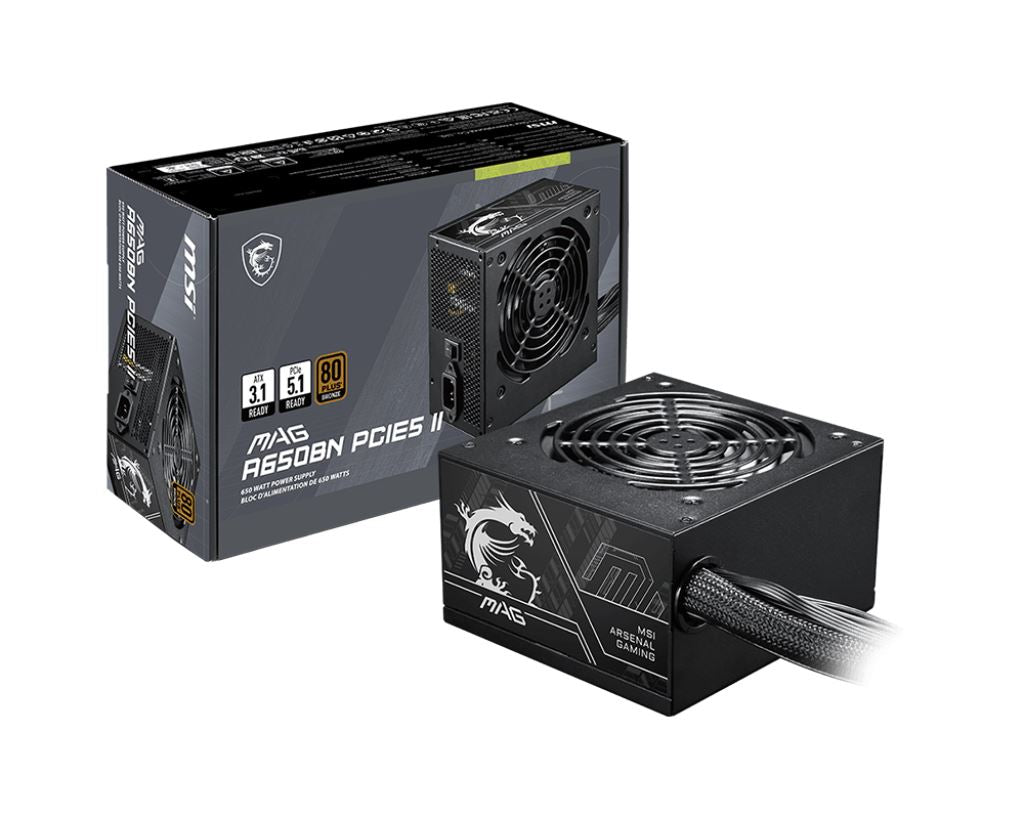 MSI MAG A650BN PCIE5 II power supply unit 650 W 20+4 pin ATX ATX Black
