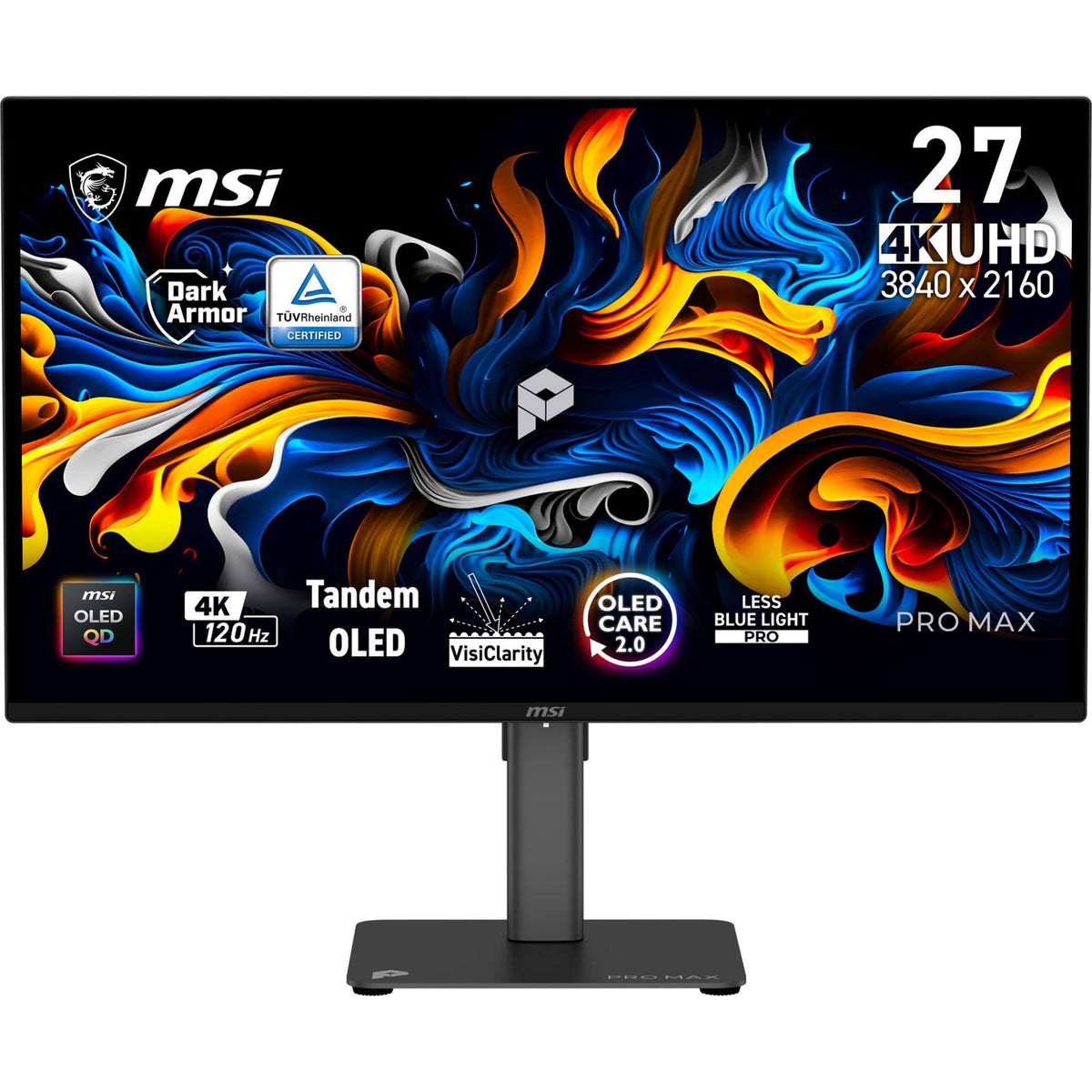 MSI Pro MAX 271UPX12G computer monitor 67.3 cm (26.5") 3840 x 2160 pixels UltraWide Full HD QD-OLED Black