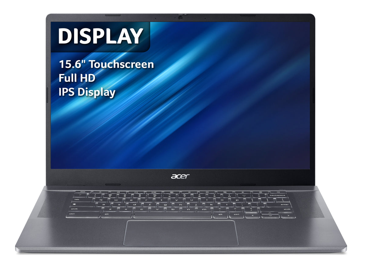 Acer Chromebook Plus 515 - 39.6 cm (15.6") - Touchscreen - Intel Core i3-1215U  - 8 GB LPDDR5x-SDRAM - 256 GB SSD - Wi-Fi 6E - ChromeOS - Grey