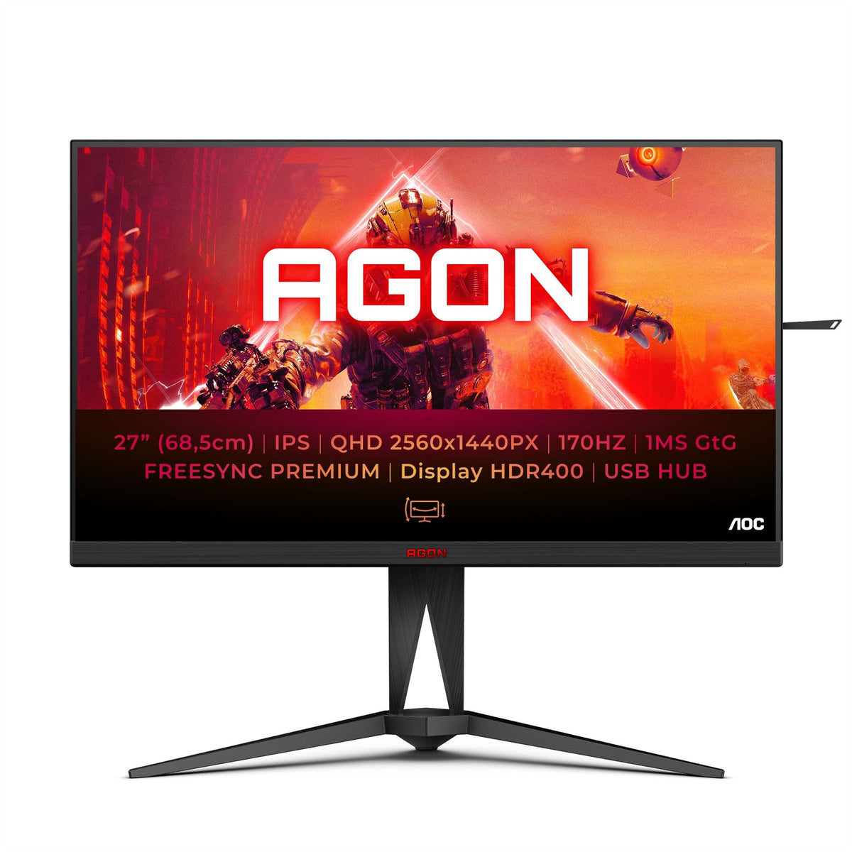 AOC AG275QX/EU Computer Monitor 68.6 cm (27") 2560 x 1440 pixels Quad HD Black, Red