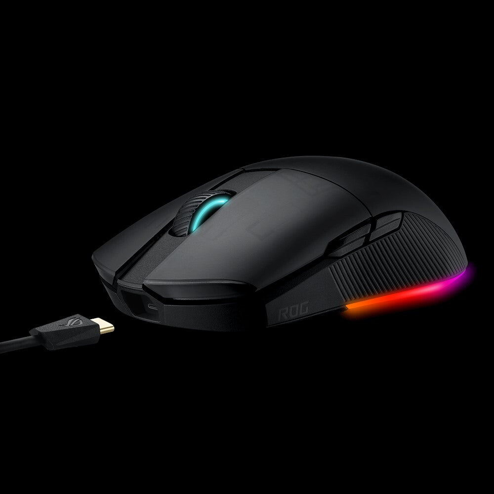 ASUS ROG Pugio II - Ambidextrous RF Wireless + Bluetooth + USB Type-A Optical Mouse - 16,000 DPI