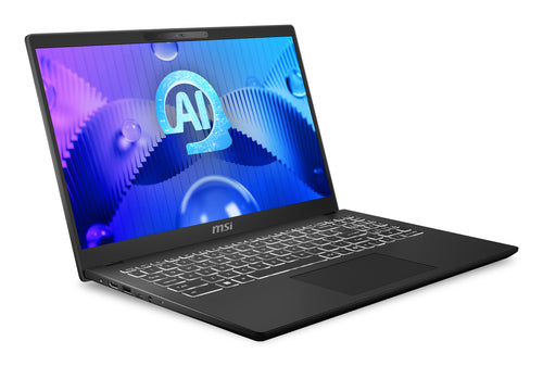 MSI Modern 15 H AI Laptop - 39.6 cm (15.6&quot;) - Intel Core Ultra 5 125H - 16 GB DDR5-SDRAM - 512 GB SSD - Wi-Fi 6E - Windows 11 Home - Black