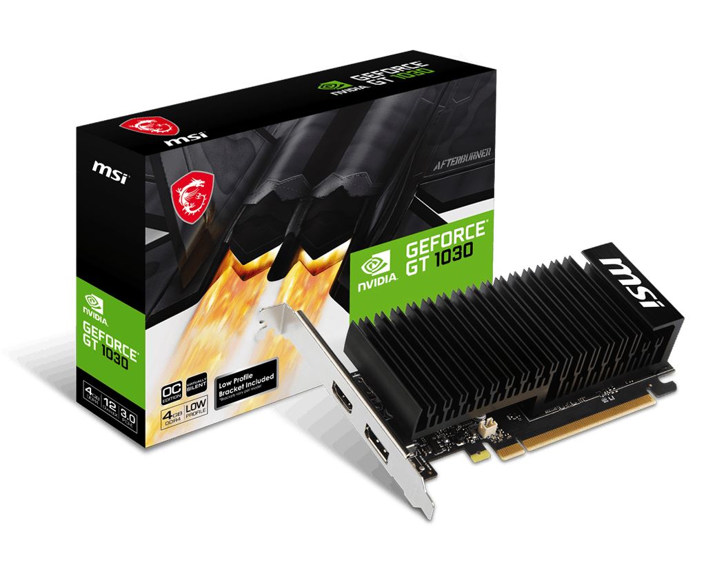 MSI 4GHD4 LP OC - NVIDIA 4 GB GDDR4 GeForce GT 1030 graphics card