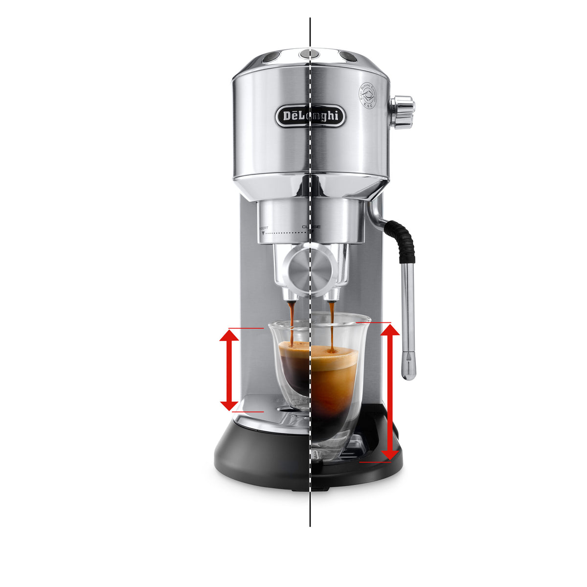 De'Longhi Dedica Arte Metallics - Espresso Coffee Machine in Stainless Steel
