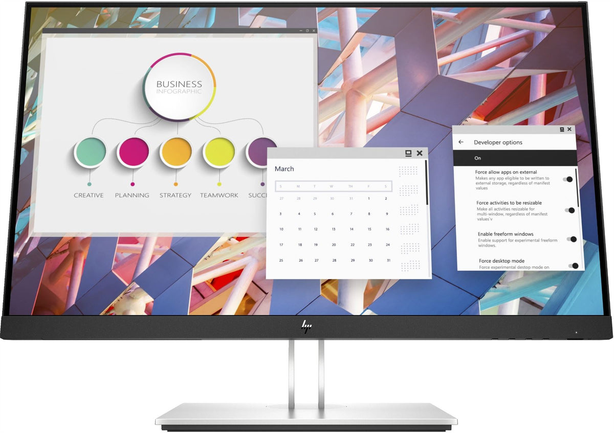 HP E24 G4 LED display 60.5 cm (23.8") 1920 x 1080 pixels Full HD Black, Silver