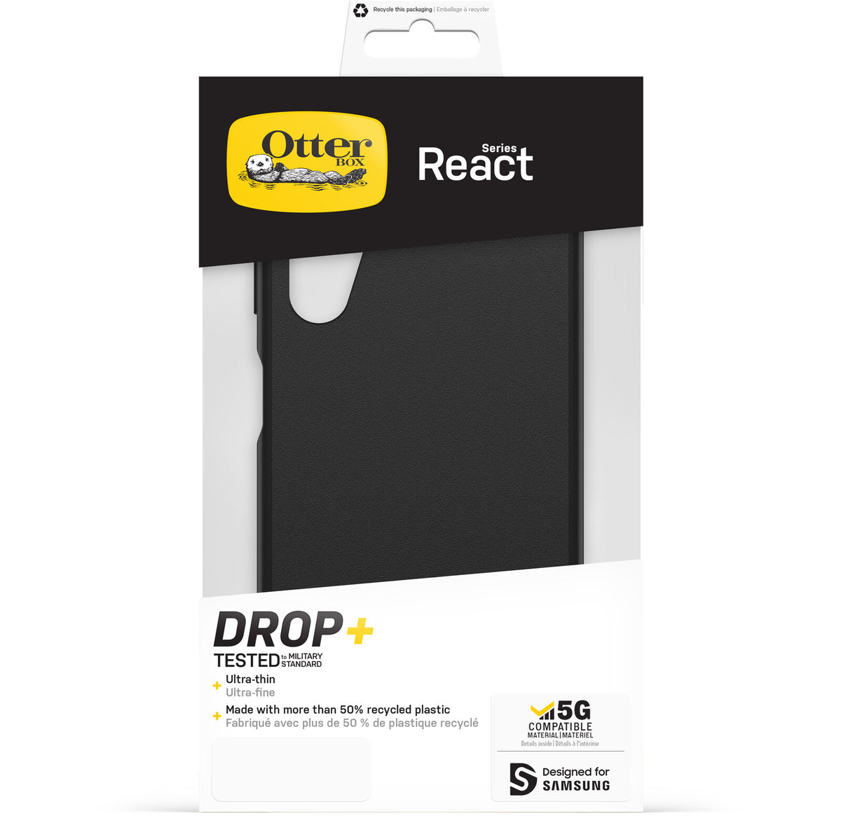 OtterBox React Case for Galaxy A14 5G in Black