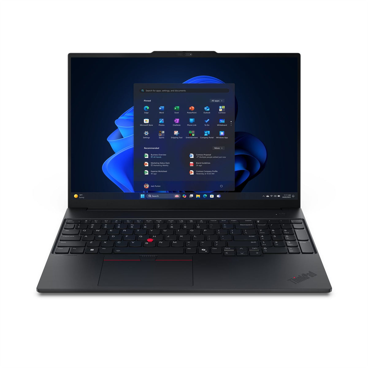 Lenovo ThinkPad E16 Gen 3 (AMD) Copilot+ PC AMD Ryzen™ 5 220 Laptop 40.6 cm (16") WUXGA 16 GB DDR5-SDRAM 512 GB SSD Wi-Fi 6E (802.11ax) Windows 11 Pro English Black