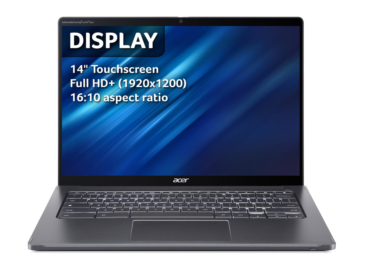 Acer Chromebook Spin 714 - 35.6 cm (14") - Touchscreen - Intel® Core i3-1315U - 8 GB LPDDR4x-SDRAM - 256 GB SSD - Wi-Fi 6E - Chrome OS - Grey