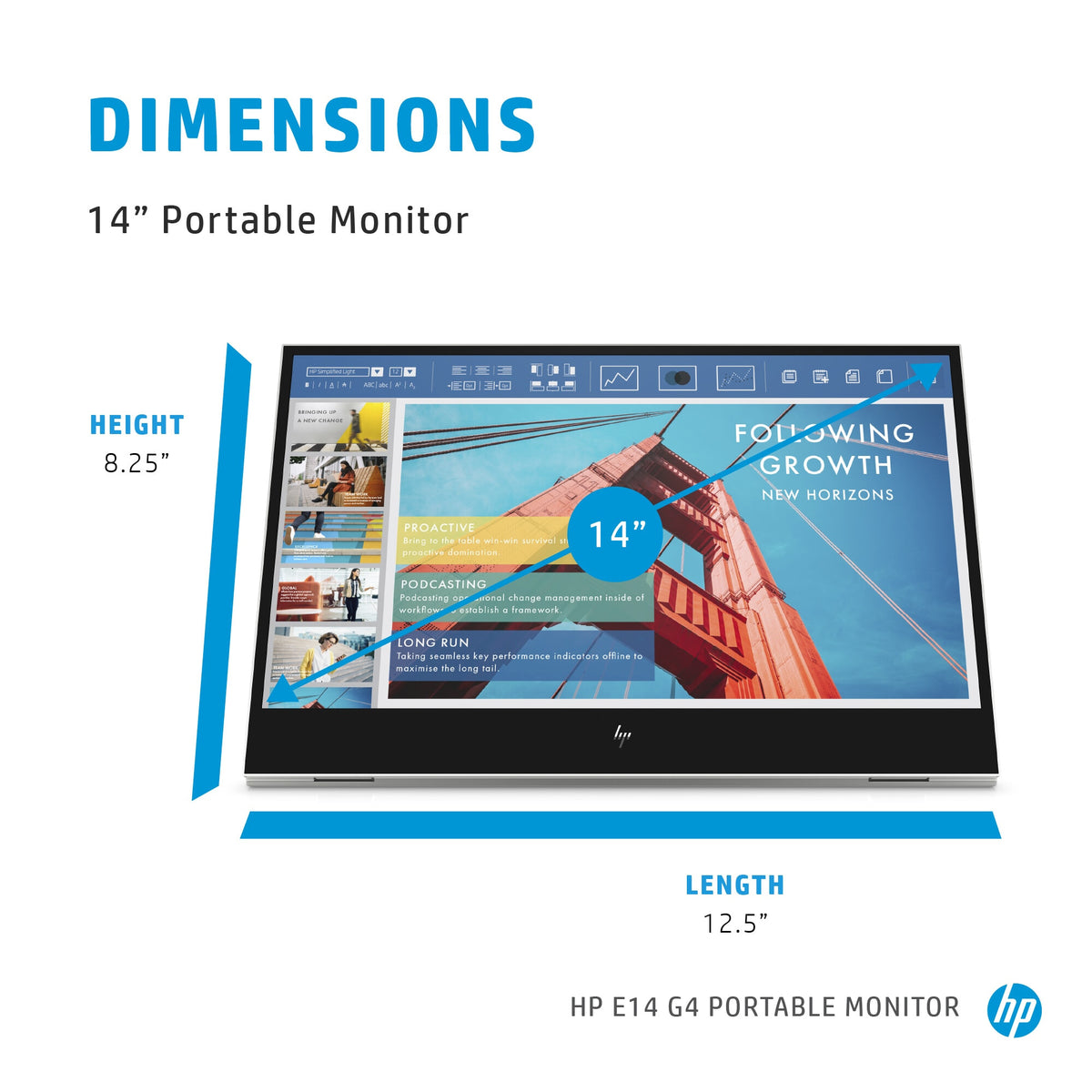 HP E-Series E14 G4 - 35.6 cm (14") - 1920 x 1080 pixels Full HD LED Monitor