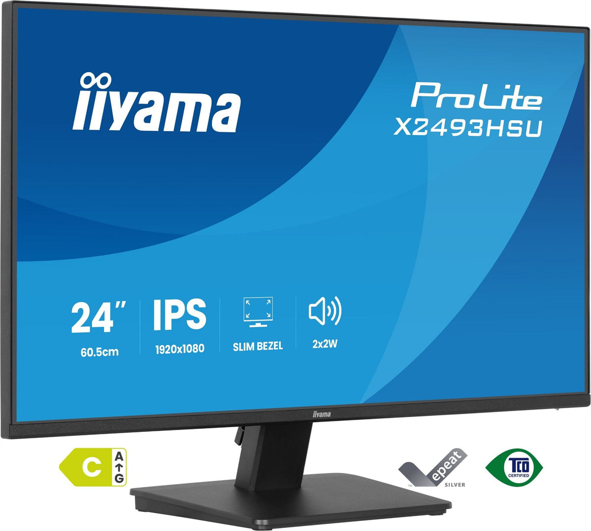 iiyama ProLite X2493HSU-B1 computer monitor 60.5 cm (23.8") 1920 x 1080 pixels Full HD LED Black