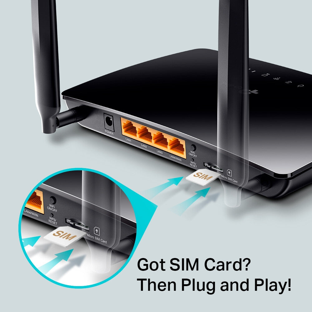 TP-Link Archer MR200 - Fast Ethernet Dual-band (2.4 GHz / 5 GHz) 4G wireless router in Black