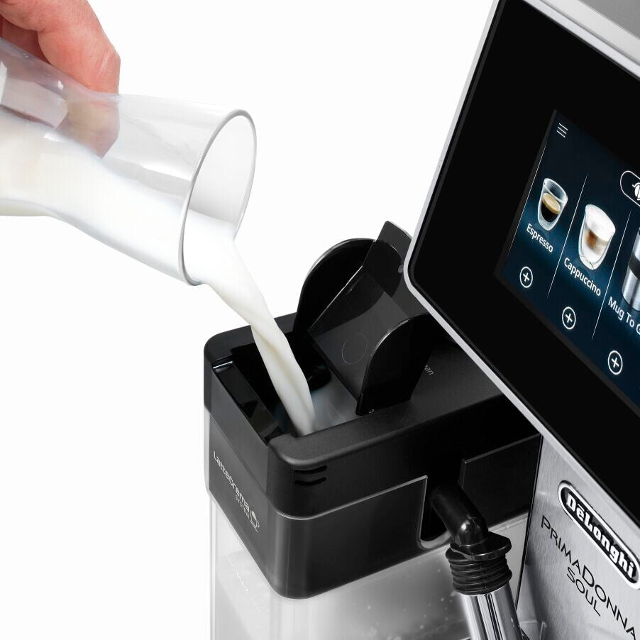 De'Longhi PrimaDonna Soul ECAM610.75.MB - Fully Automatic Bean to Cup Coffee Machine in Metal Black
