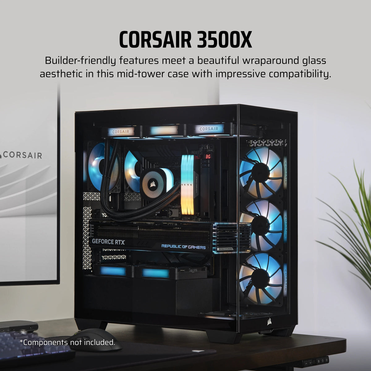 Corsair 3500X - EATX Mid Tower Case in Black