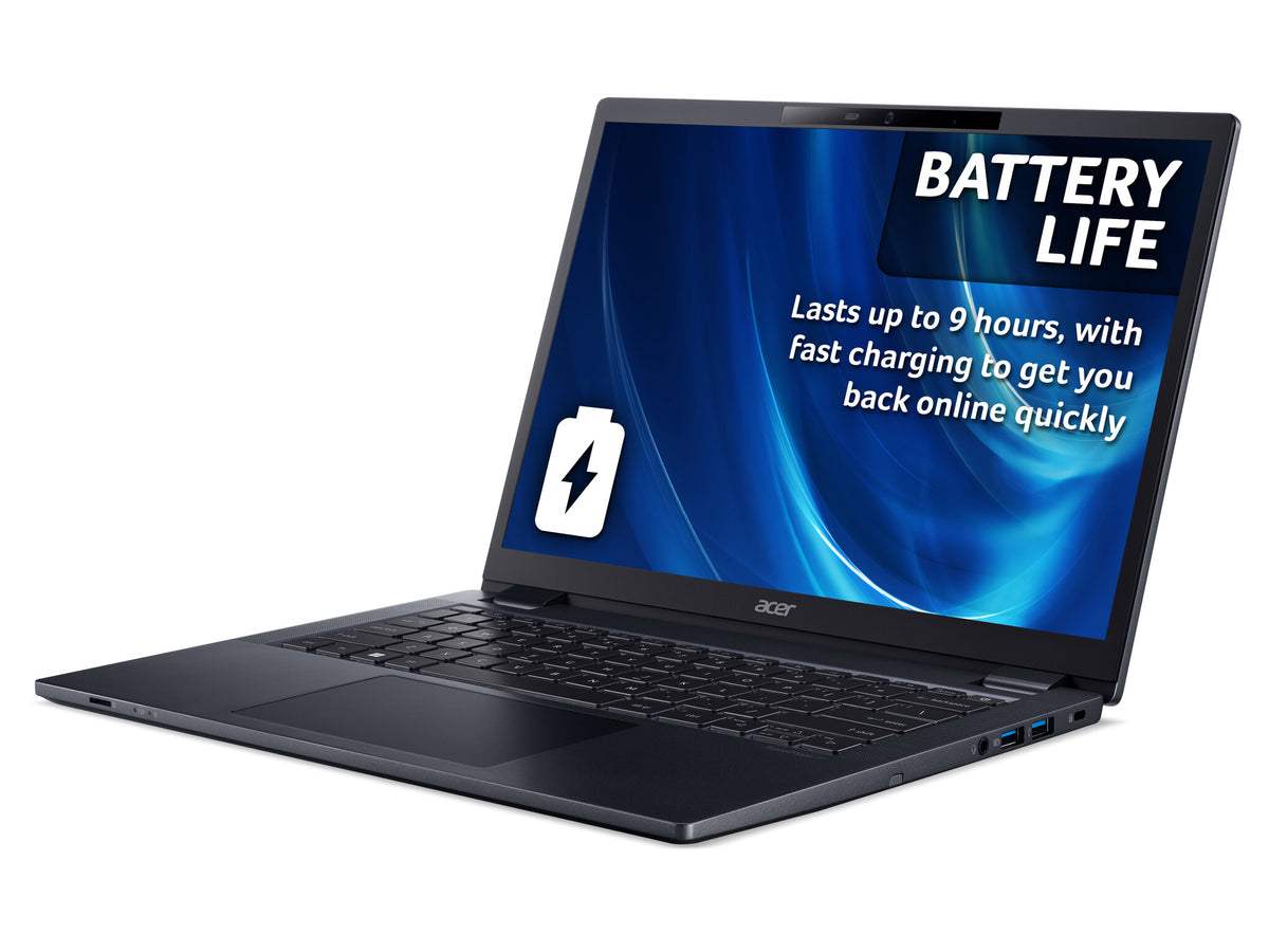 Acer TravelMate P4 TMP414-52 Laptop - 35.6 cm (14") - Intel® Core™ i5-1240P - 8 GB DDR4-SDRAM - 512 GB SSD - Wi-Fi 6E - Windows 11 Pro - Blue