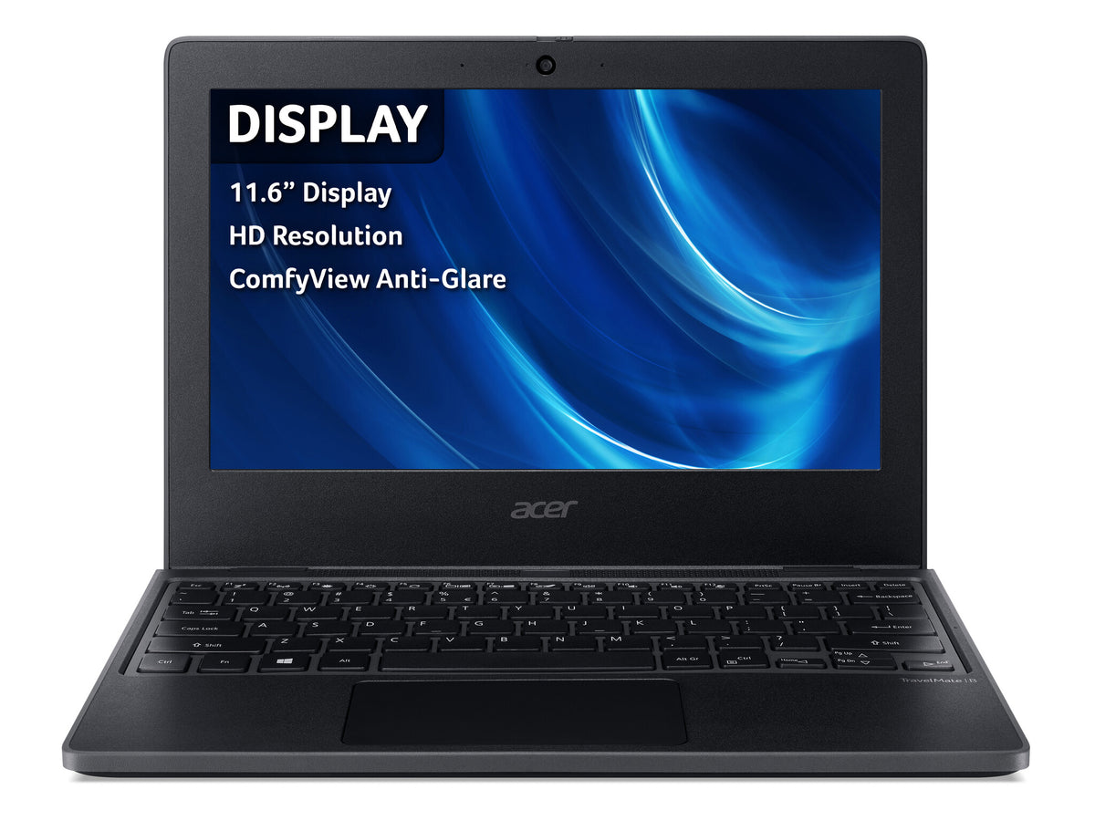 Acer TravelMate B3 TMB311-31 Laptop - 29.5 cm (11.6") - Intel® Celeron® N4120 - 4 GB DDR4-SDRAM - 64 GB eMMC - Wi-Fi 5 - Windows 11 SE - Black