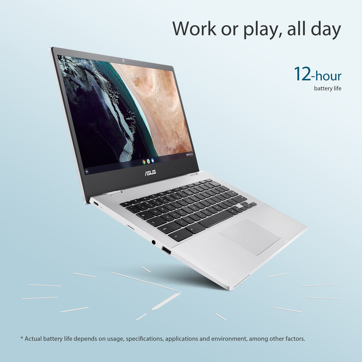 ASUS Chromebook CB1400CKA-NK0570 - 35.6 cm (14") - Intel® Celeron® N N4500 - 4 GB LPDDR4x-SDRAM - 64 GB eMMC - Wi-Fi 6 - ChromeOS - Silver