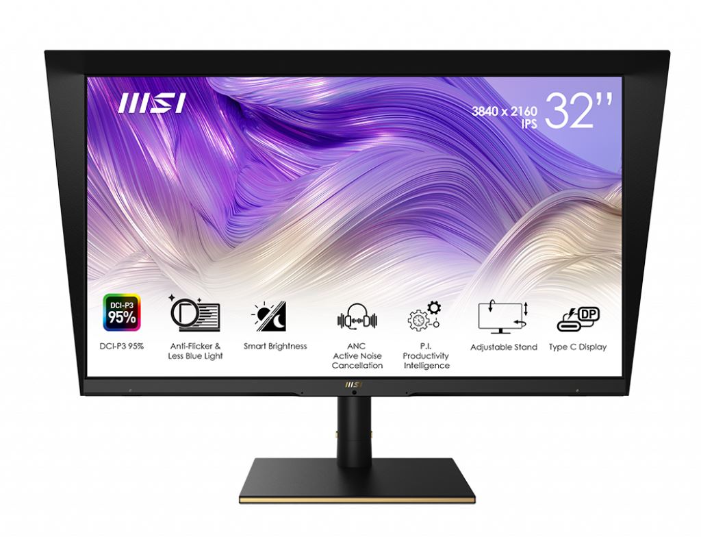 MSI Summit MS321UP 32 Inch Monitor with Adjustable Stand, UHD (3840 x 2160), 16:9, 60Hz, IPS, 4ms, HDMI, DisplayPort, USB Type-C,