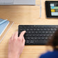 Trust Lyra Mini - USB Wired + RF Wireless + Bluetooth Membrane Keyboard in Black (QWERTY UK)