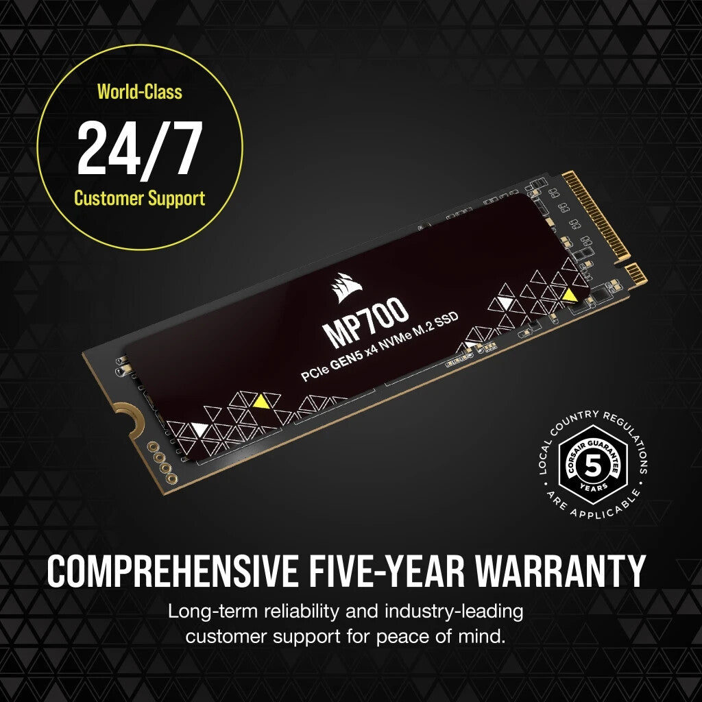 Corsair MP700 - PCI Express 5.0 3D TLC NAND NVMe M.2 SSD - 1 TB