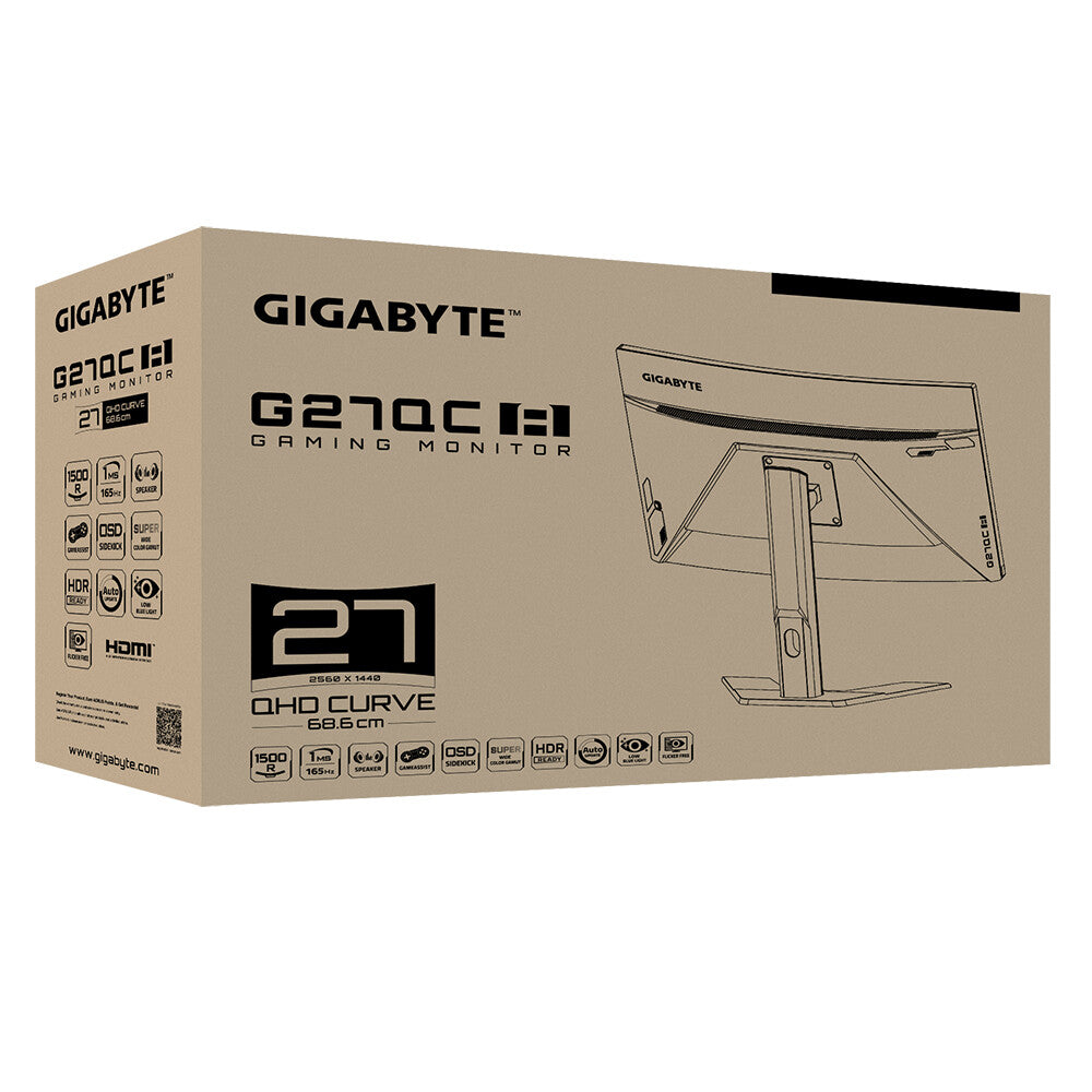 Gigabyte G27QC A - 68.6 cm (27") 2560 x 1440p 2K Ultra HD LED Montior