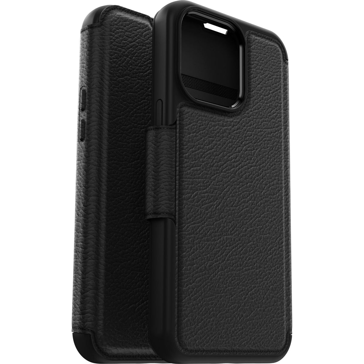 OtterBox Strada Series Folio with MagSafe for iPhone 15 Pro Max in Shadow (Black)