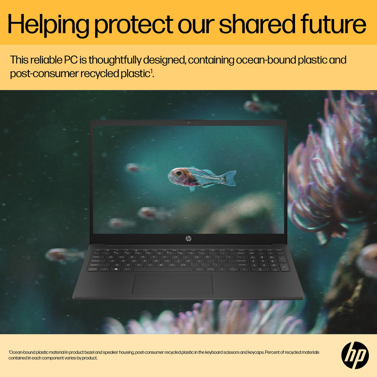 HP 15-FC0018NA Laptop - 39.6 cm (15.6") - AMD Ryzen™ 3 7320U - 4 GB LPDDR5-SDRAM - 128 GB SSD - Wi-Fi 6 - Windows 11 Home in S mode - Black