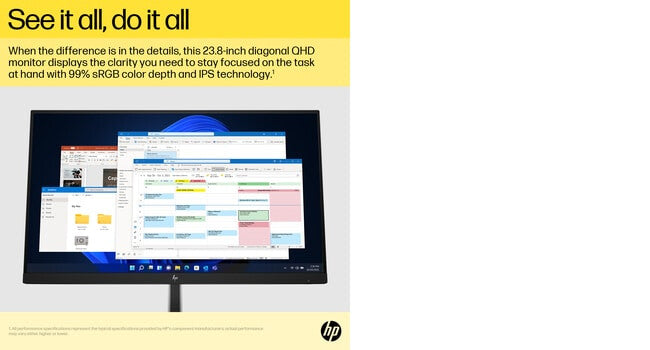 HP E24Q G5 - 60.5 cm (23.8") - 2560 x 1440 pixels QHD Monitor