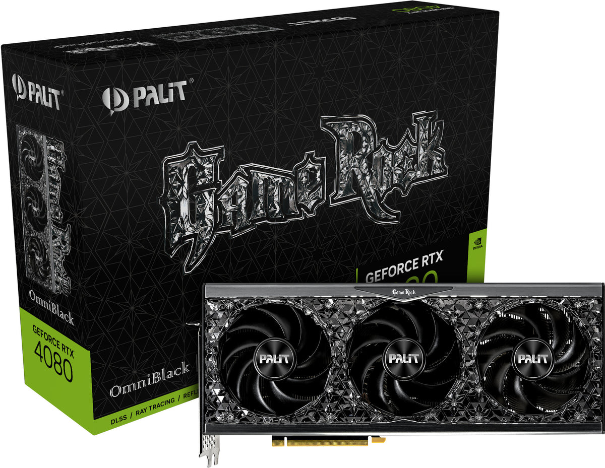 Palit GameRock OmniBlack - NVIDIA 16 GB GDDR6X GeForce RTX 4080 graphics card