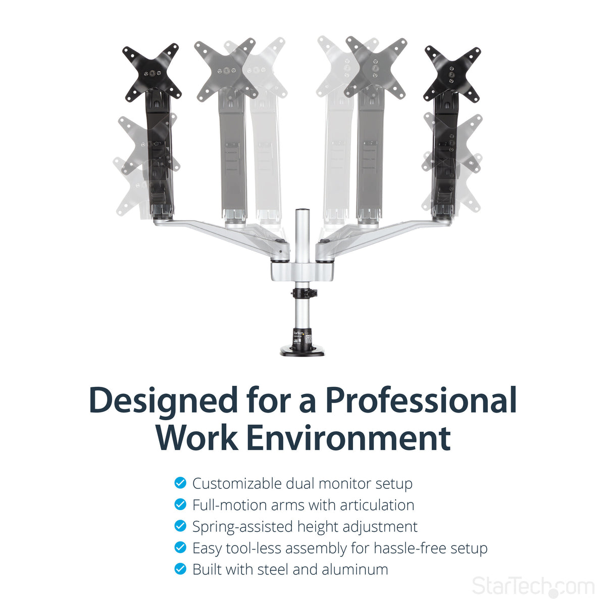 StarTech.com ARMDUAL30 - Desk monitor mount for 76.2 cm (30")