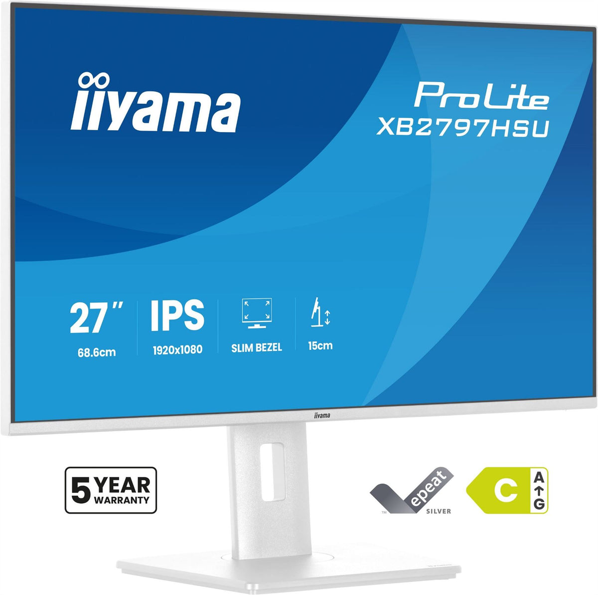 iiyama ProLite XB2797HSU-W1 computer monitor 68.6 cm (27") 1920 x 1080 pixels Full HD LED White