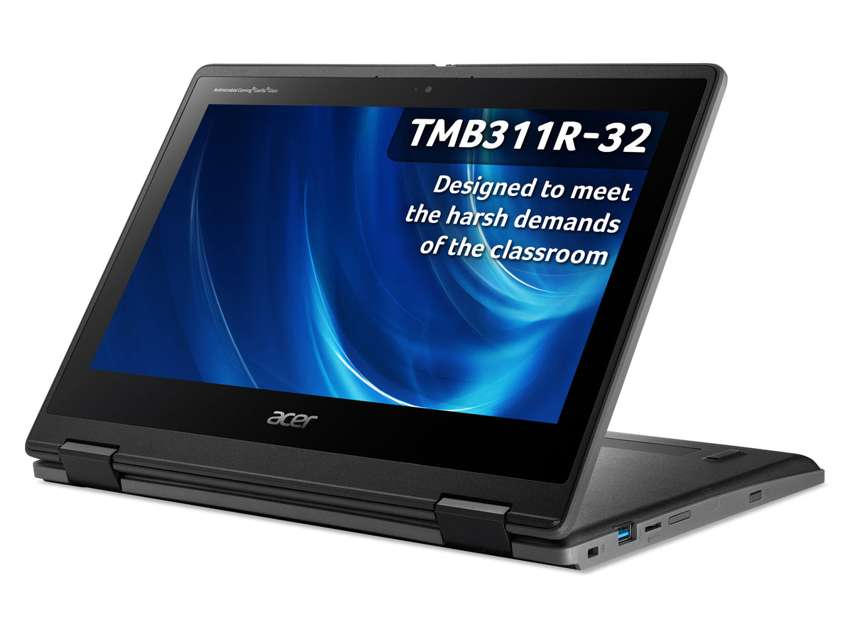 Acer TravelMate Spin B3 B311R-32 Hybrid (2-in-1) - 29.5 cm (11.6") - Intel® Celeron® N5100 - 4 GB RAM - 64GB eMMC - Windows 11 SE - Black