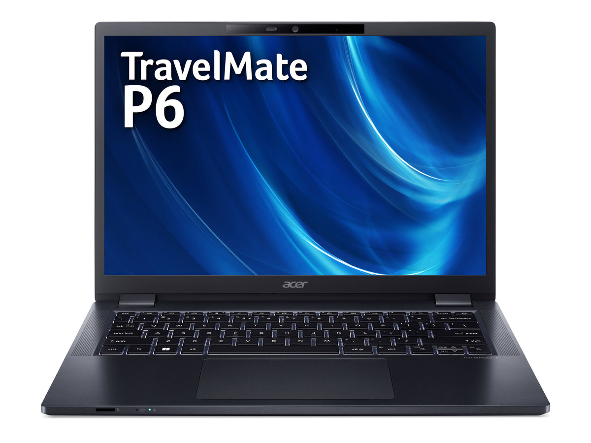 Acer TravelMate P6 TMP614-53 Laptop - 35.6 cm (14") - Intel® Core™ i7-1355U - 16 GB LPDDR5-SDRAM - 512 GB SSD - Wi-Fi 6E - Windows 11 Pro - Black