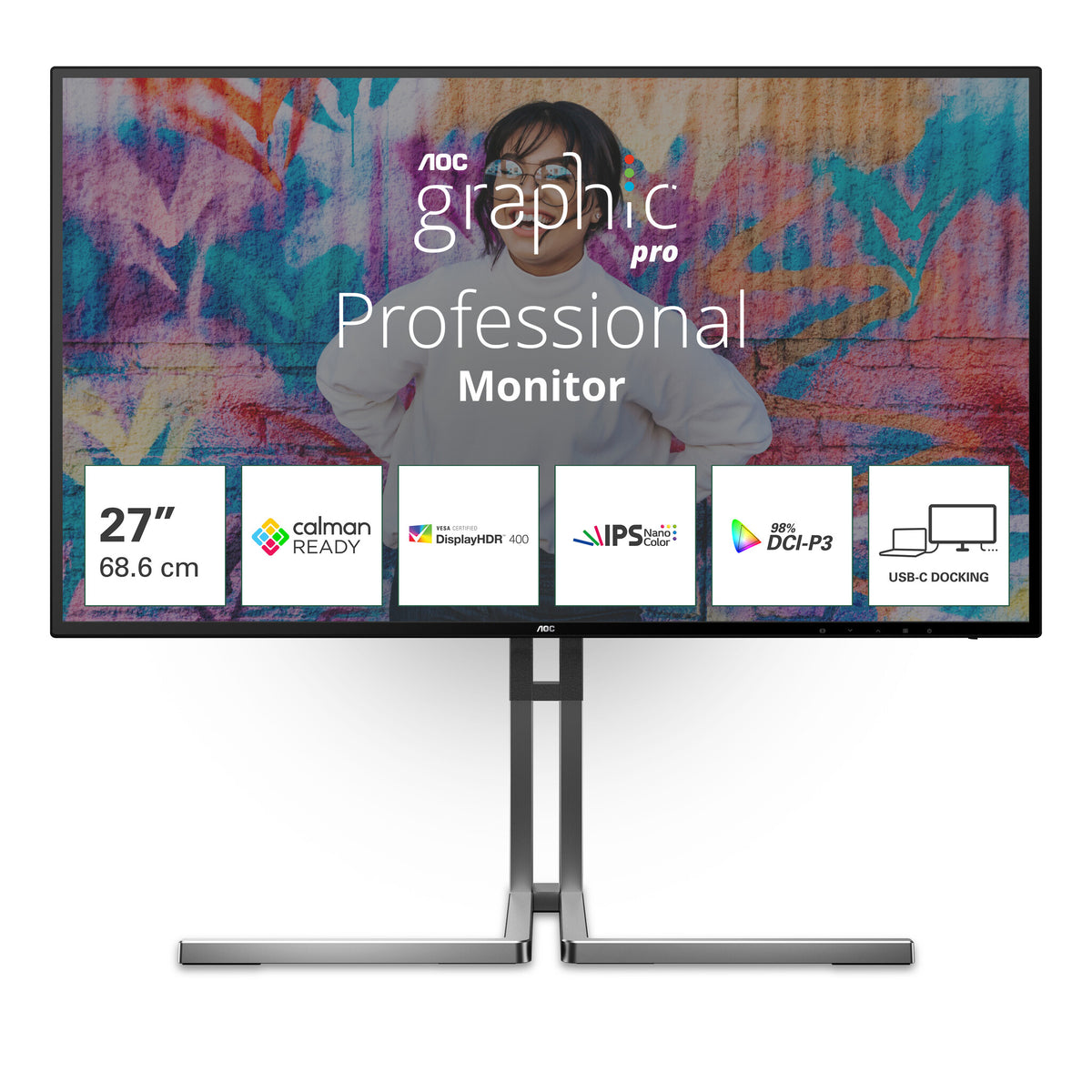 AOC U27U3CV - 68.6 cm (27") - 3840 x 2160 pixels 4K UHD LCD Monitor