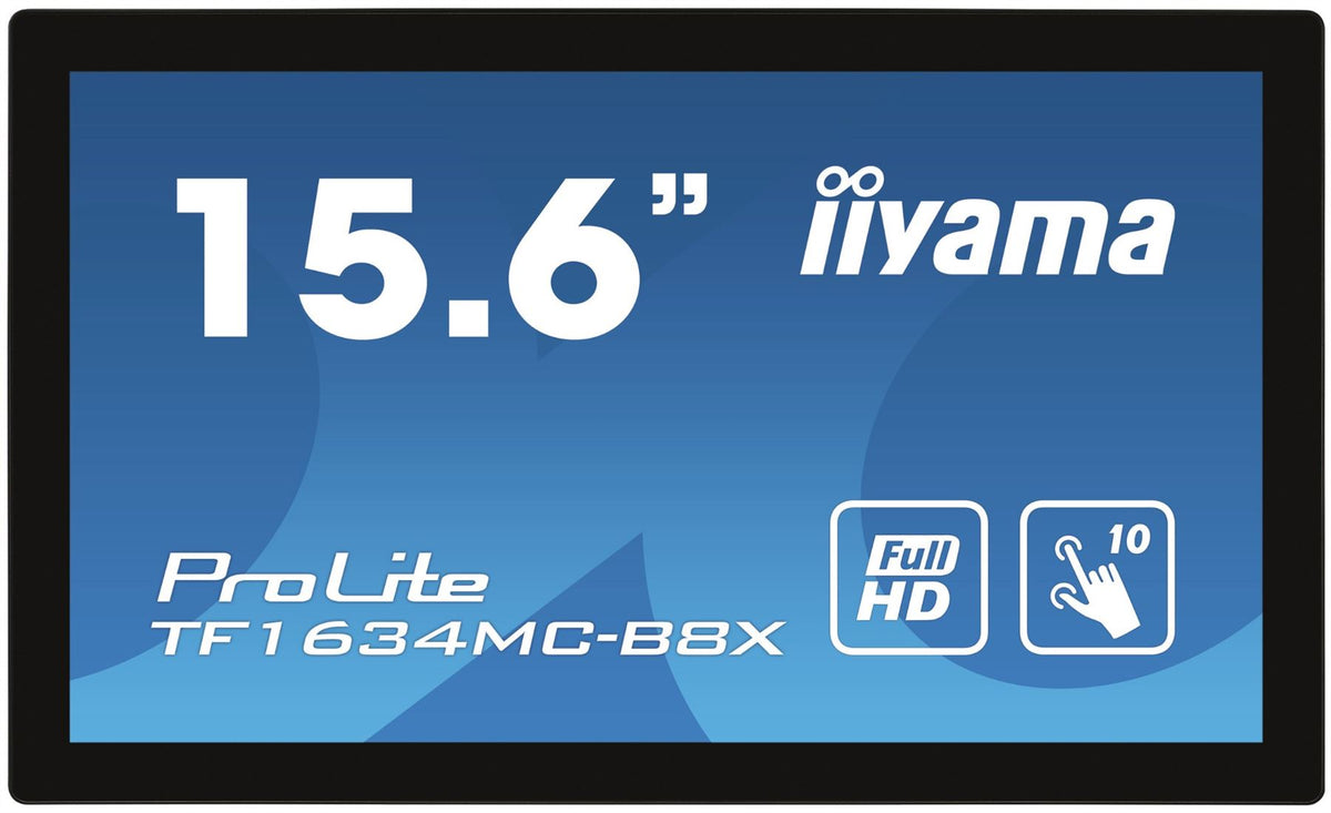 iiyama ProLite TF1634MC-B8X Computer Monitor 39.6 cm (15.6") 1920 x 1080 pixels Full HD LED Touchscreen Multi-user Black