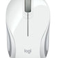 Logitech M187 - RF Wireless Mini Mouse in White / Silver - 1,000 DPI