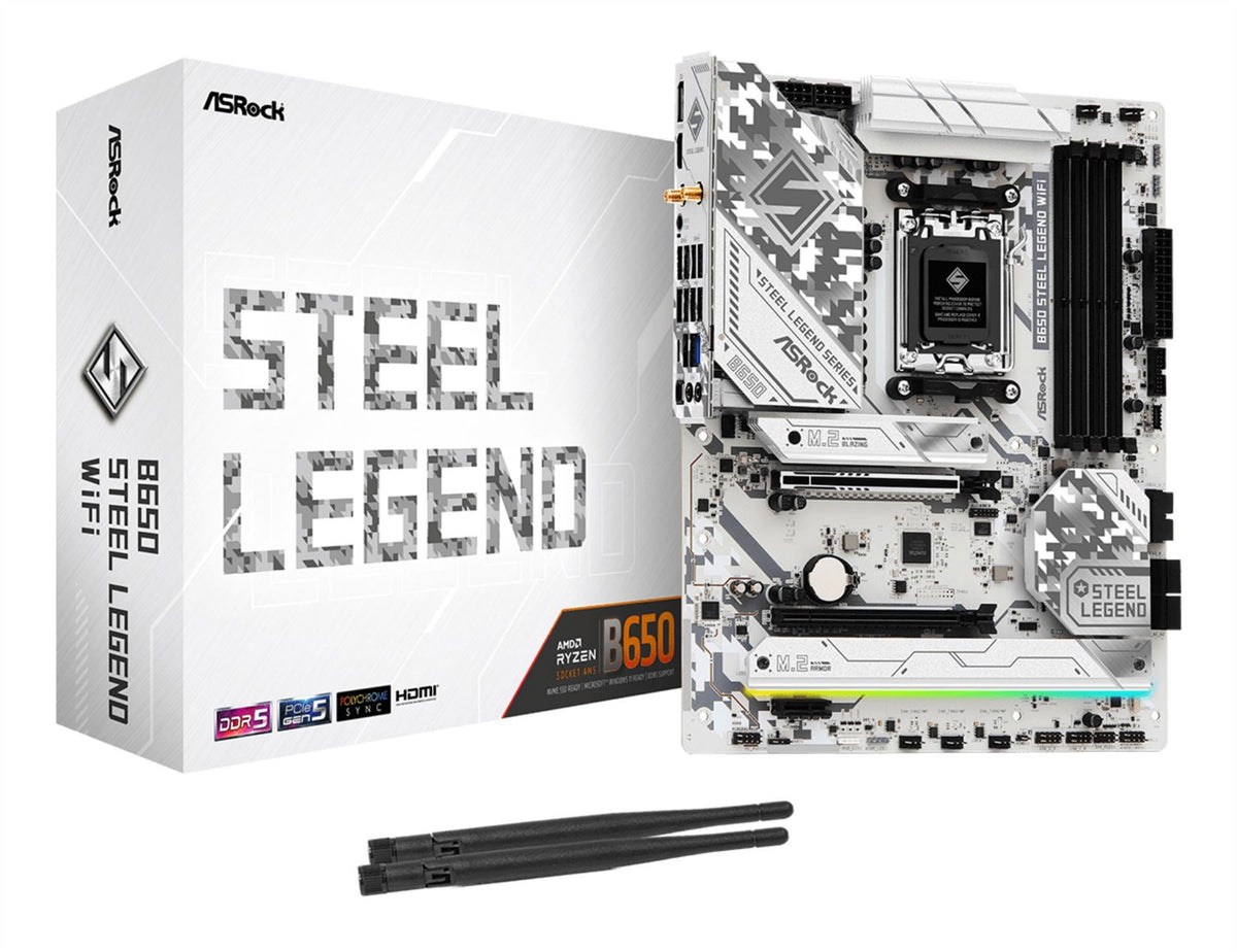 Asrock B650 Steel Legend WiFi ATX motherboard - AMD B650 Socket AM5