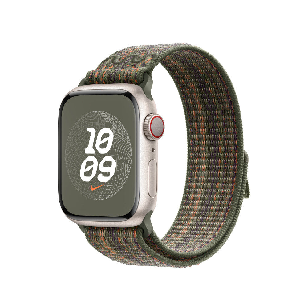 Apple MTL33ZM/A - 41mm Sequoia/Orange Nike Sport Loop