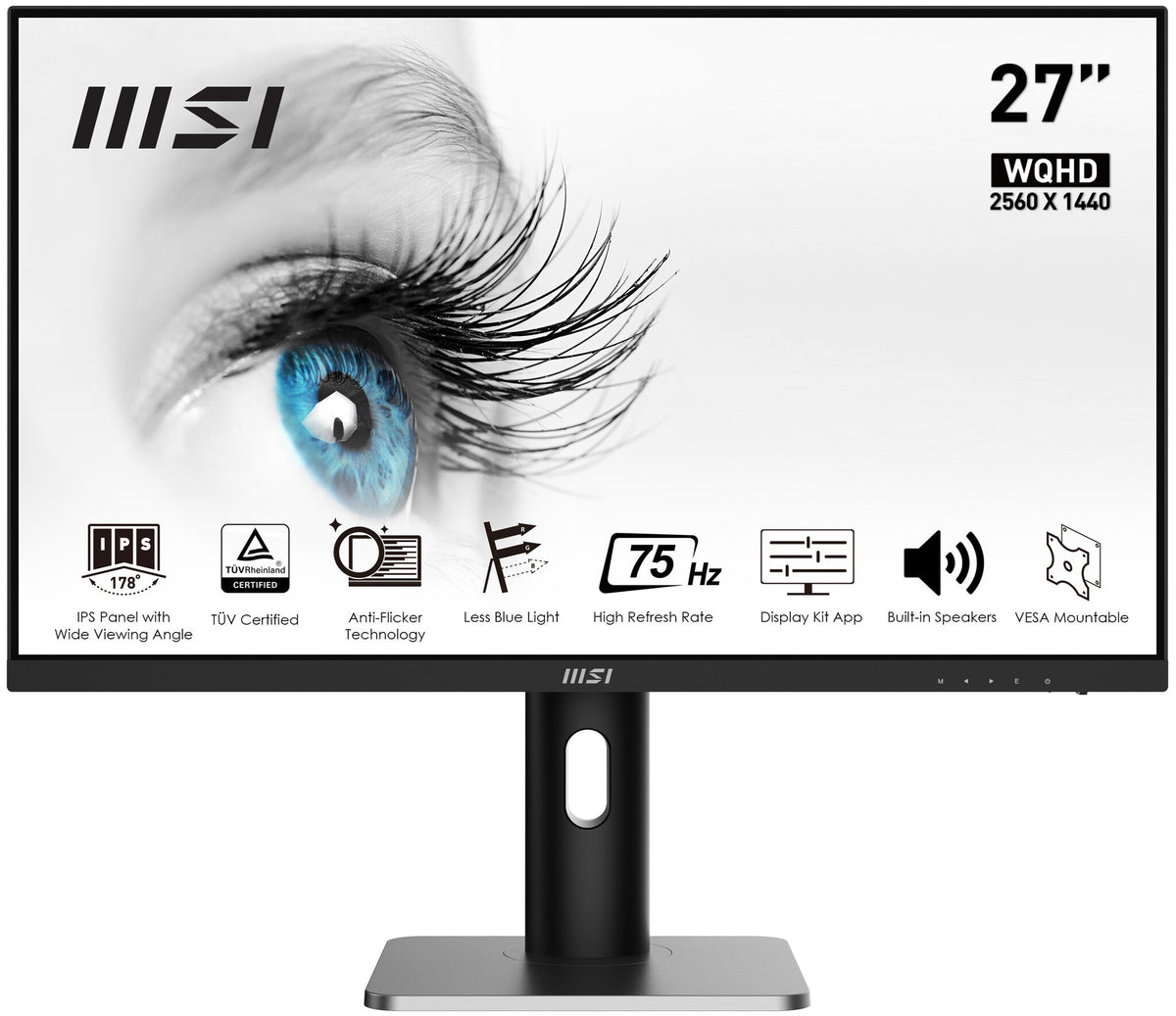 MSI Pro MP273QP - 68.6 cm (27") - 2560 x 1440 pixels WQHD LED Monitor