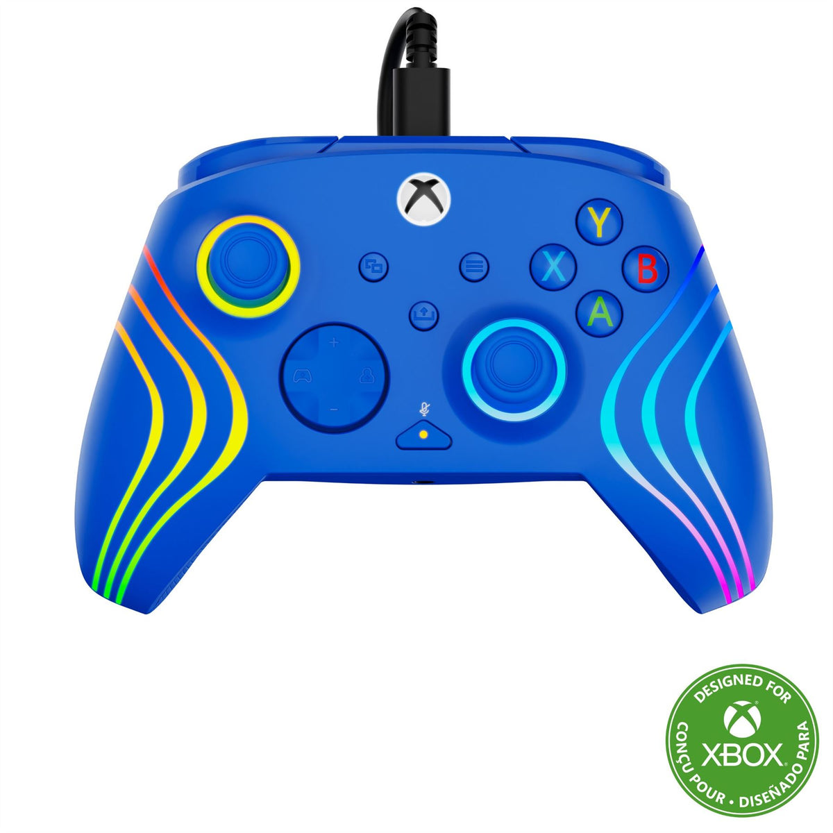 Turtle Beach Afterglow Wave Blue Wired RGB Gaming Controller with Mappable Buttons, Hall-Effect Hair Triggers and Audio Controls. Licensed for Xbox Series X orS, Xbox One & Windows