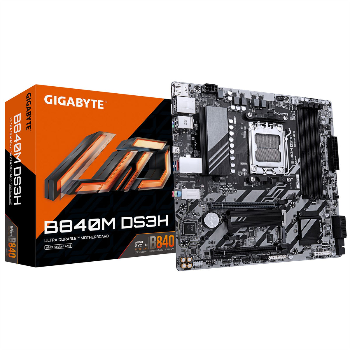 GIGABYTE B840M DS3H micro ATX motherboard - AMD B840 Socket AM5