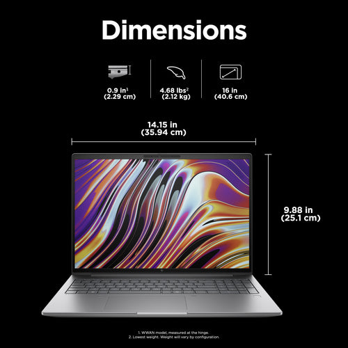 HP ZBook Power G11 A Laptop - 40.6 cm (16&quot;) - AMD Ryzen 7 8845HS - 32 GB DDR5-SDRAM - 512 GB SSD - NVIDIA RTX 2000 Ada - Wi-Fi 6E - Windows 11 Pro - Silver