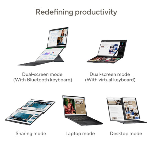 ASUS Zenbook Duo Hybrid (2-in-1) - 35.6 cm (14&quot;) - Touchscreen - Intel Core Ultra 9 285H - 32 GB LPDDR5x-SDRAM - 2 TB SSD - Wi-Fi 7 - Windows 11 Home - Grey