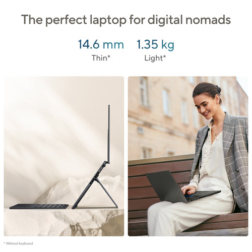 ASUS Zenbook Duo Hybrid (2-in-1) - 35.6 cm (14&quot;) - Touchscreen - Intel Core Ultra 9 285H - 32 GB LPDDR5x-SDRAM - 2 TB SSD - Wi-Fi 7 - Windows 11 Home - Grey