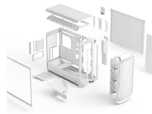 Fractal Design Meshify 3 XL Ambience Pro RGB - ATX Full Tower Case in White + Clear Tint