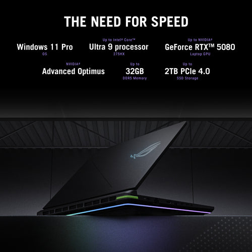 ASUS ROG Strix G16 Laptop - 40.6 cm (16&quot;) - AMD Ryzen 9 8940HX - 32 GB DDR5-SDRAM - 1 TB SSD - NVIDIA GeForce RTX 5070 - Wi-Fi 6E - Windows 11 Home - Black / Grey