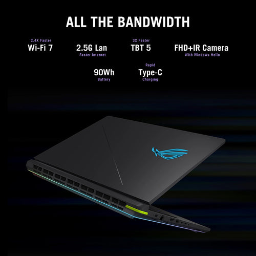 ASUS ROG Strix G16 Laptop - 40.6 cm (16&quot;) - Intel Core Ultra 9 275HX - 32 GB DDR5-SDRAM - 2 TB SSD - NVIDIA GeForce RTX 5080 - Wi-Fi 7 - Windows 11 Home - Black, Green, Grey