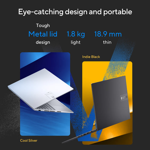 ASUS Vivobook 16X Laptop - 40.6 cm (16&quot;) - Intel® Core™ i7-13700H - 16 GB DDR4-SDRAM - 1 TB SSD - NVIDIA GeForce RTX 4060 - Wi-Fi 6E - Windows 11 Home - Silver