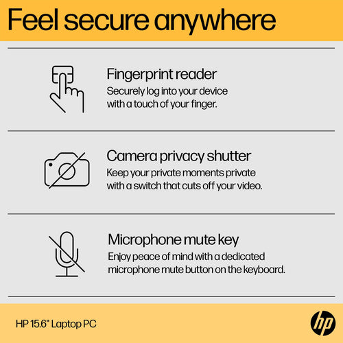 HP 15-fc0036na Laptop 39.6 cm (15.6") - AMD Ryzen 5 7520U - 8 GB LPDDR5-SDRAM - 512 GB SSD - Wi-Fi 6 - Windows 11 Home - Black